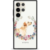 Personalised Yellow Labrador - Watercolour Dog Portrait Custom Phone Case Samsung S22 Ultra / Black Impact Case,Samsung S23 Ultra / Black Impact Case Blanc Space