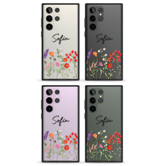 Personalised Spring Wildflowers Impact Phone Case for Samsung Galaxy S24 Ultra , Samsung Galaxy S23 Ultra, Samsung Galaxy S22 Ultra