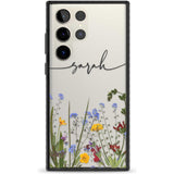 Personalised Wildflower Floral Custom Phone Case Samsung S22 Ultra / Black Impact Case,Samsung S23 Ultra / Black Impact Case Blanc Space