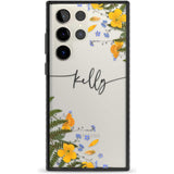 Personalised Ferns & Wildflowers Custom Phone Case Samsung S22 Ultra / Black Impact Case,Samsung S23 Ultra / Black Impact Case Blanc Space