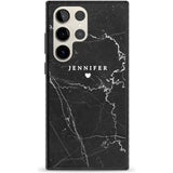 Personalised Black Marble 2 Custom Phone Case Samsung S22 Ultra / Black Impact Case,Samsung S23 Ultra / Black Impact Case Blanc Space