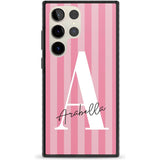 Personalised Pink on Pink Stripes Custom Phone Case Samsung S23 Ultra / Black Impact Case,Samsung S22 Ultra / Black Impact Case Blanc Space