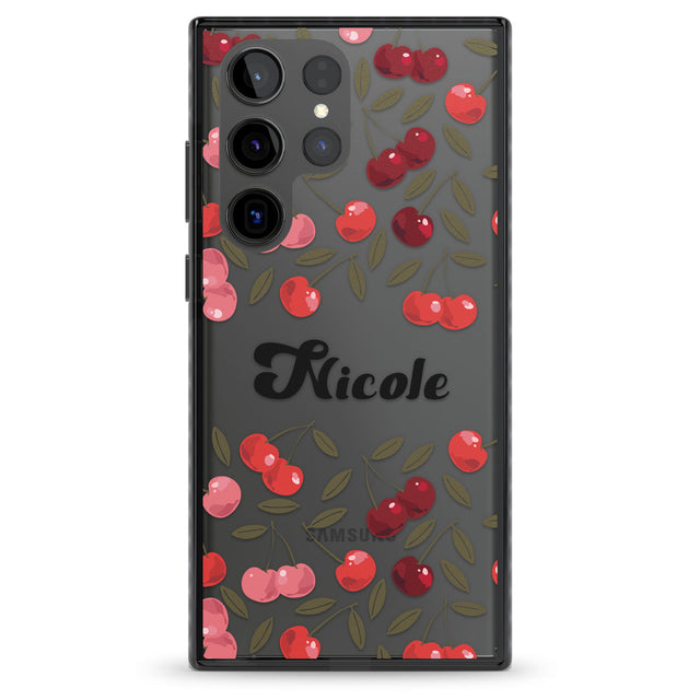 Personalised Cherry Pattern Impact Phone Case for Samsung Galaxy S24 Ultra , Samsung Galaxy S23 Ultra, Samsung Galaxy S22 Ultra