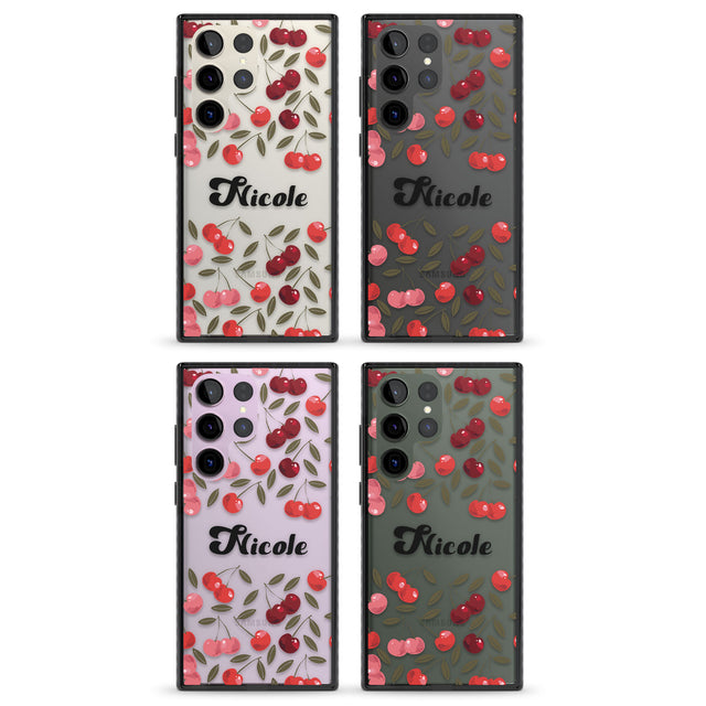 Personalised Cherry Pattern Impact Phone Case for Samsung Galaxy S24 Ultra , Samsung Galaxy S23 Ultra, Samsung Galaxy S22 Ultra