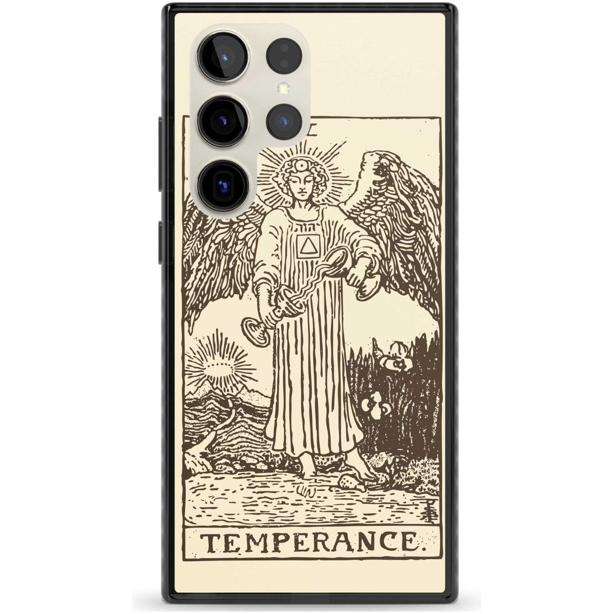 Personalised Temperance Tarot Card - Solid Cream Custom Phone Case Samsung S22 Ultra / Black Impact Case,Samsung S23 Ultra / Black Impact Case Blanc Space