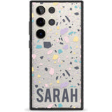 Personalised Terrazzo - Pink, Purple, Blue Custom Phone Case Samsung S22 Ultra / Black Impact Case,Samsung S23 Ultra / Black Impact Case Blanc Space