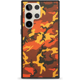 Orange Camo Phone Case Samsung S22 Ultra / Black Impact Case,Samsung S23 Ultra / Black Impact Case Blanc Space