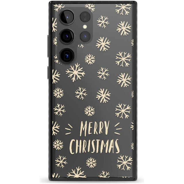 Christmas Snowflake Pattern Phone Case Samsung S22 Ultra / Black Impact Case,Samsung S23 Ultra / Black Impact Case Blanc Space