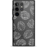 Monstera Leaves Phone Case Samsung S22 Ultra / Black Impact Case,Samsung S23 Ultra / Black Impact Case Blanc Space