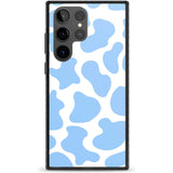 Blue and White Cow Print Phone Case Samsung S22 Ultra / Black Impact Case,Samsung S23 Ultra / Black Impact Case Blanc Space