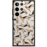 German Shepherd Watercolour Dog Pattern Phone Case Samsung S22 Ultra / Black Impact Case,Samsung S23 Ultra / Black Impact Case Blanc Space