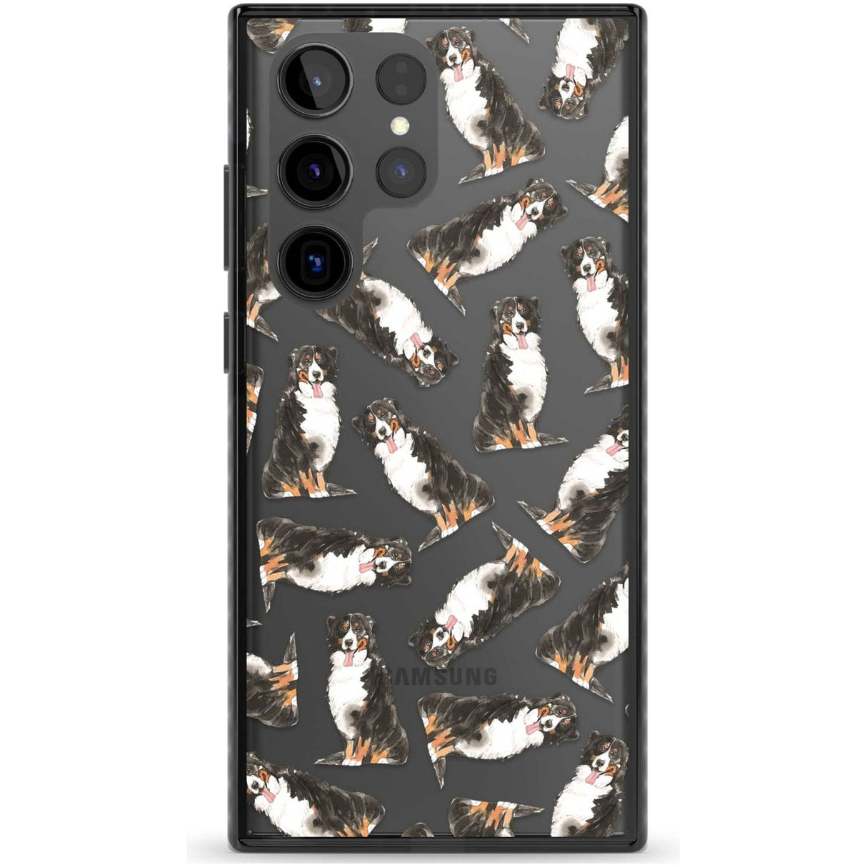 Bernese Mountain Dog Watercolour Dog Pattern Phone Case Samsung S22 Ultra / Black Impact Case,Samsung S23 Ultra / Black Impact Case Blanc Space