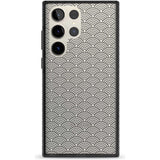 Abstract Lines: Scalloped Pattern Phone Case Samsung S22 Ultra / Black Impact Case,Samsung S23 Ultra / Black Impact Case Blanc Space