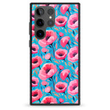 Tropical Pink Poppies Impact Phone Case for Samsung Galaxy S24 Ultra , Samsung Galaxy S23 Ultra, Samsung Galaxy S22 Ultra