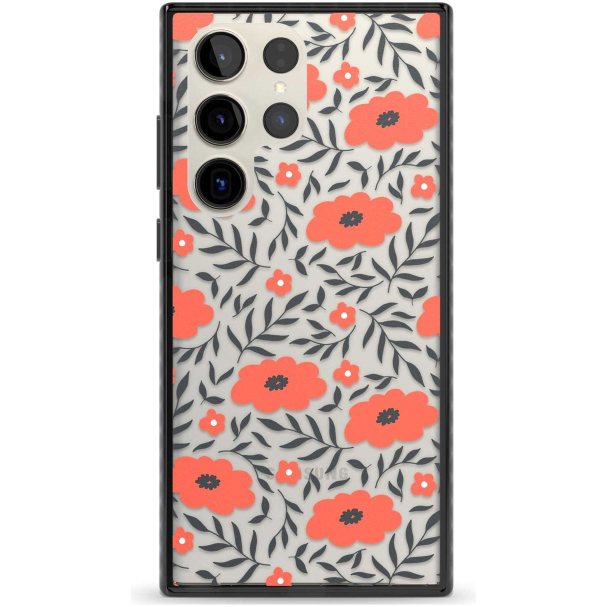 Red Poppy Transparent Floral