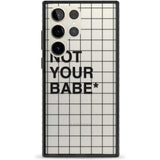 Grid Pattern Not Your Babe Phone Case Samsung S22 Ultra / Black Impact Case,Samsung S23 Ultra / Black Impact Case Blanc Space