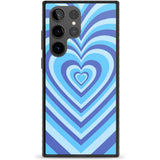 Blue Heart Illusion Phone Case Samsung S22 Ultra / Black Impact Case,Samsung S23 Ultra / Black Impact Case Blanc Space