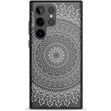 Large White Mandala Design Phone Case Samsung S22 Ultra / Black Impact Case,Samsung S23 Ultra / Black Impact Case Blanc Space