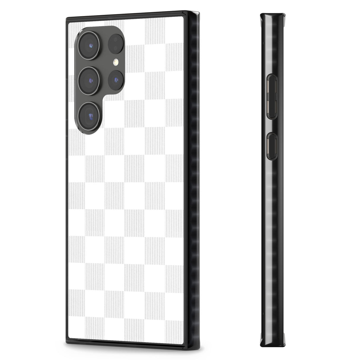 WHITE CHECKERED Impact Phone Case for Samsung Galaxy S24 Ultra , Samsung Galaxy S23 Ultra, Samsung Galaxy S22 Ultra