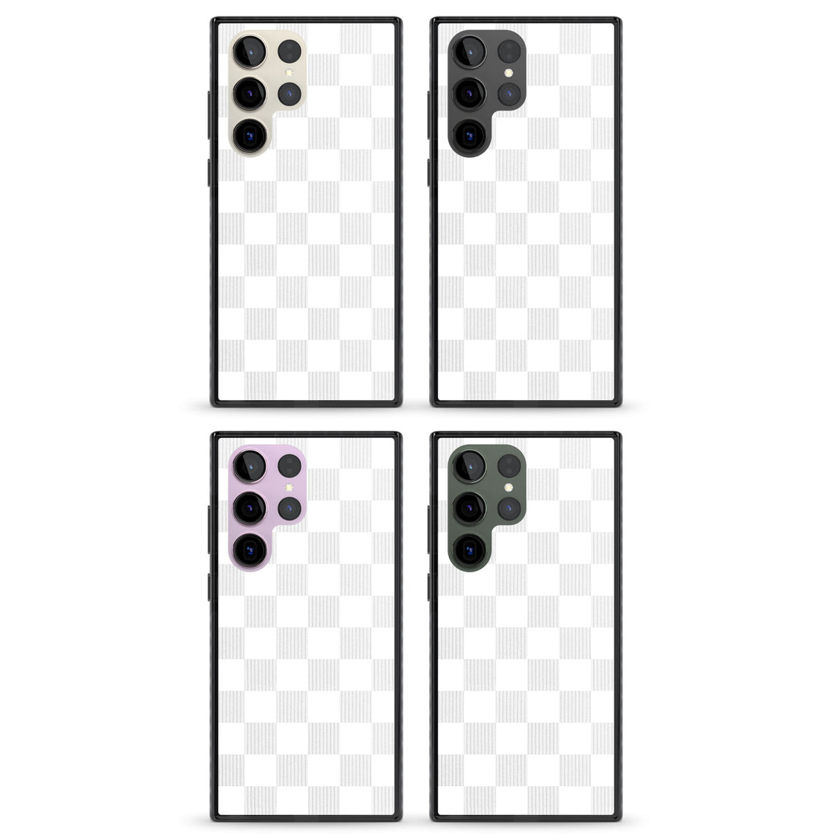 WHITE CHECKERED Impact Phone Case for Samsung Galaxy S24 Ultra , Samsung Galaxy S23 Ultra, Samsung Galaxy S22 Ultra