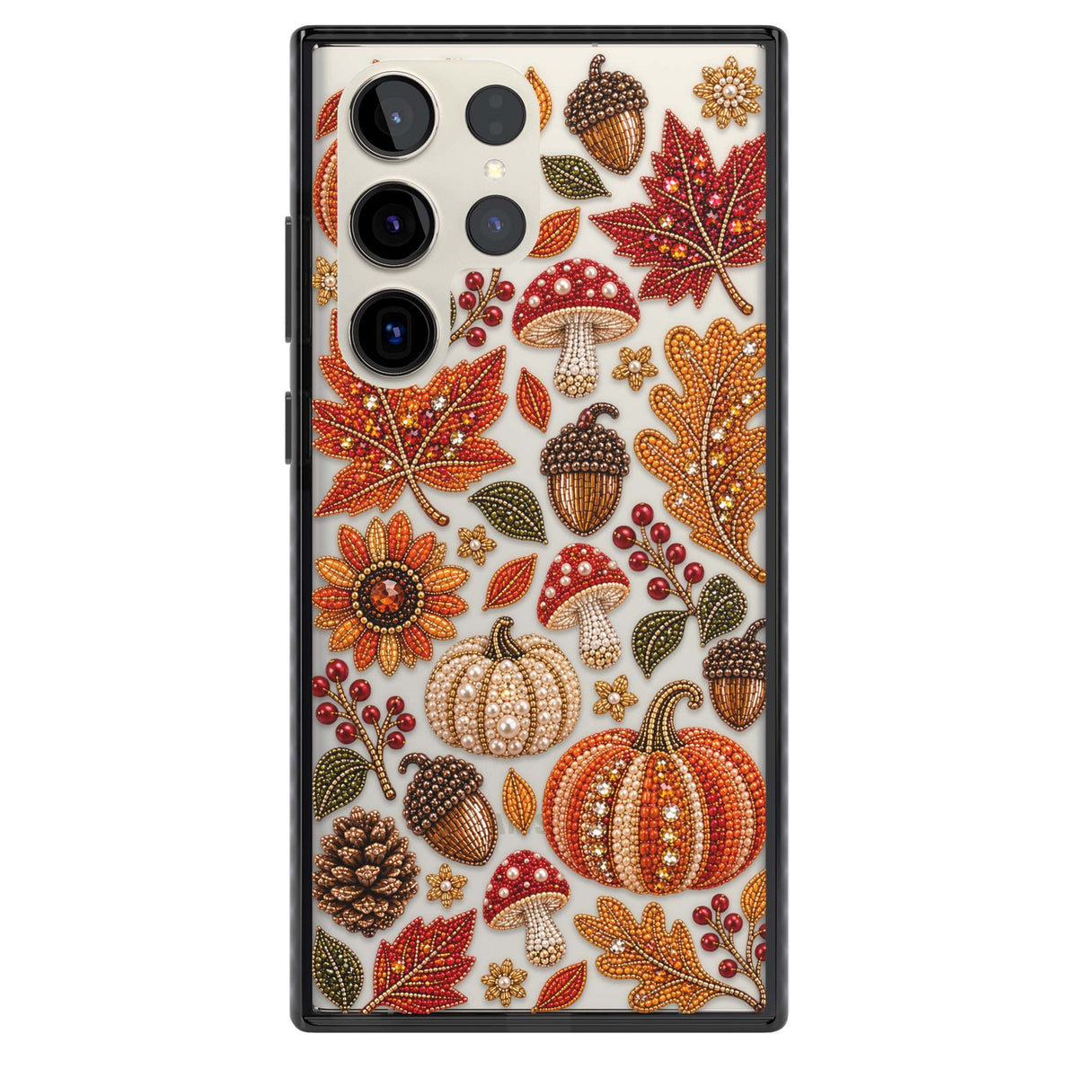 Beaded Autumn iPhone case | Black Impact case for Samsung Galaxy S24 Ultra, Samsung Galaxy S23 Ultra, Samsung Galaxy S22 Ultra