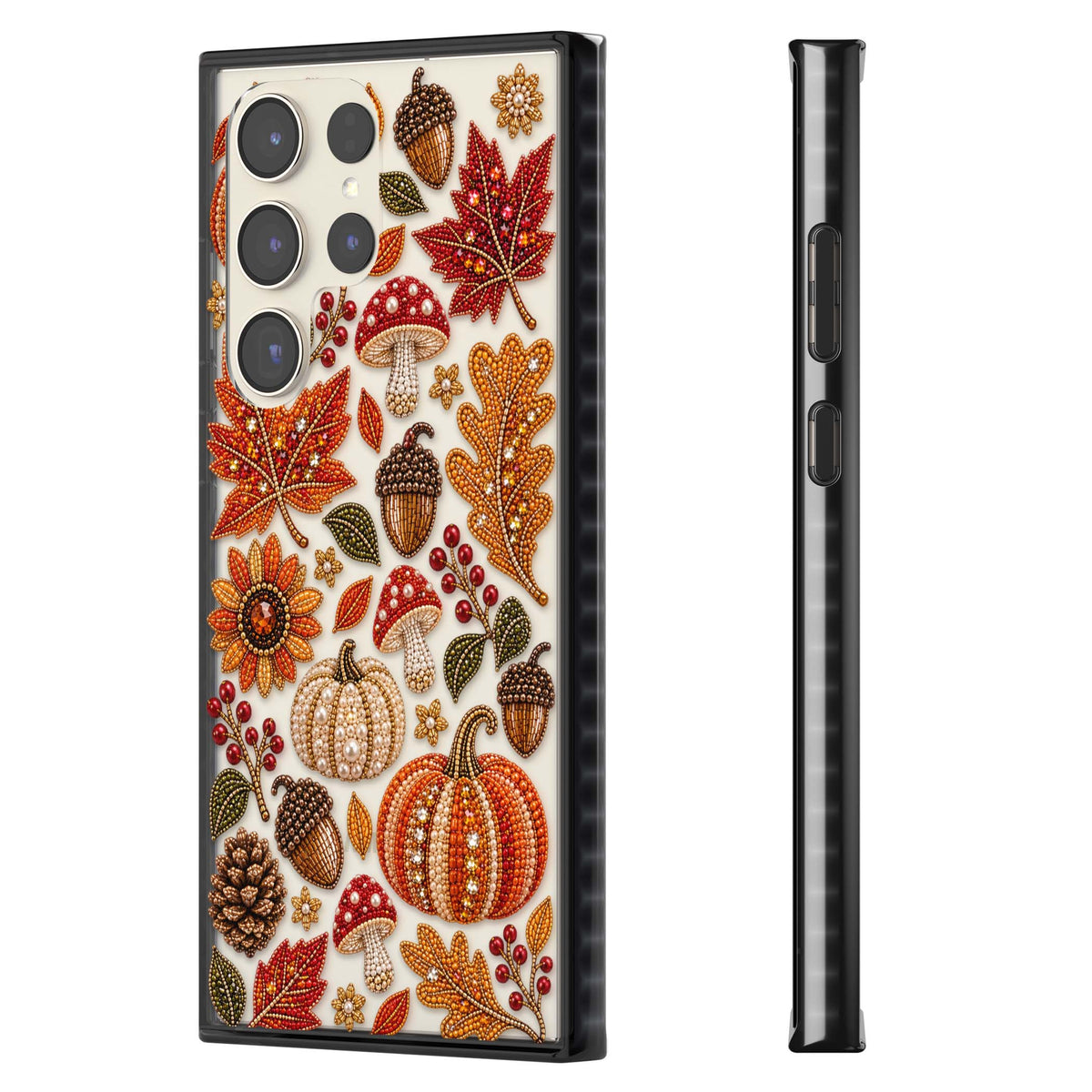 Beaded Autumn iPhone case | Black Impact case for Samsung Galaxy S24 Ultra, Samsung Galaxy S23 Ultra, Samsung Galaxy S22 Ultra