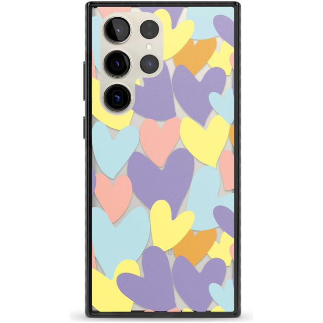 Pastel Hearts Phone Case Samsung S22 Ultra / Black Impact Case,Samsung S23 Ultra / Black Impact Case Blanc Space