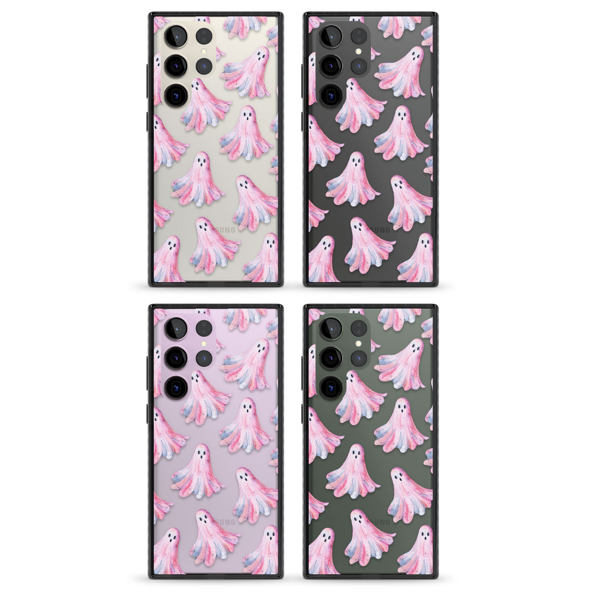 Pink Ghosts Impact Phone Case for Samsung Galaxy S24 Ultra , Samsung Galaxy S23 Ultra, Samsung Galaxy S22 Ultra