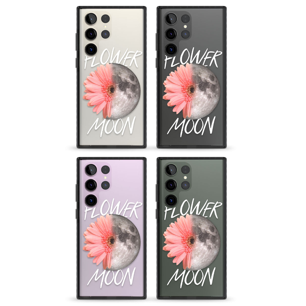 Flower Moon Impact Phone Case for Samsung Galaxy S24 Ultra , Samsung Galaxy S23 Ultra, Samsung Galaxy S22 Ultra