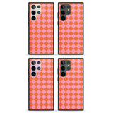 Retro Sunset Diamond Plaid Impact Phone Case for Samsung Galaxy S24 Ultra , Samsung Galaxy S23 Ultra, Samsung Galaxy S22 Ultra