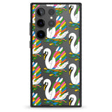 Colourful Swan Pattern Impact Phone Case for Samsung Galaxy S24 Ultra , Samsung Galaxy S23 Ultra, Samsung Galaxy S22 Ultra