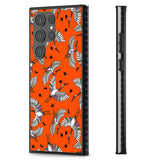 Colourful Crane Pattern (Orange) Impact Phone Case for Samsung Galaxy S24 Ultra , Samsung Galaxy S23 Ultra, Samsung Galaxy S22 Ultra