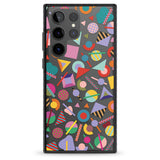 Retro Carnival Shapes Impact Phone Case for Samsung Galaxy S24 Ultra , Samsung Galaxy S23 Ultra, Samsung Galaxy S22 Ultra