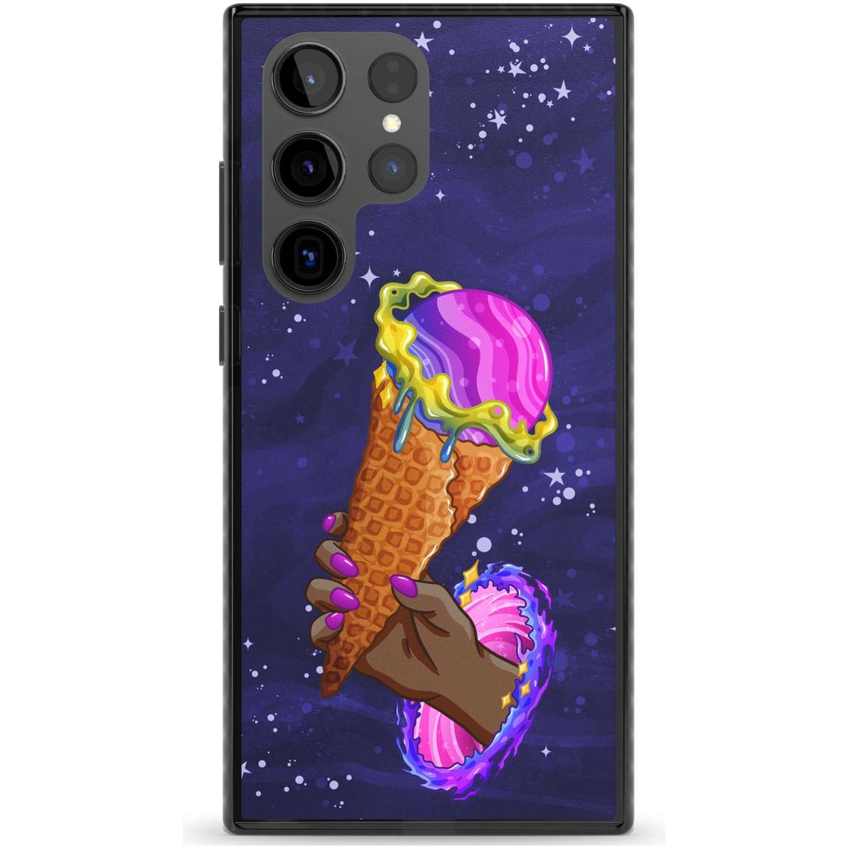 Interdimensional Ice Cream Phone Case Samsung S22 Ultra / Black Impact Case,Samsung S23 Ultra / Black Impact Case Blanc Space