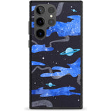 Blue Galaxy Phone Case Samsung S22 Ultra / Black Impact Case,Samsung S23 Ultra / Black Impact Case Blanc Space