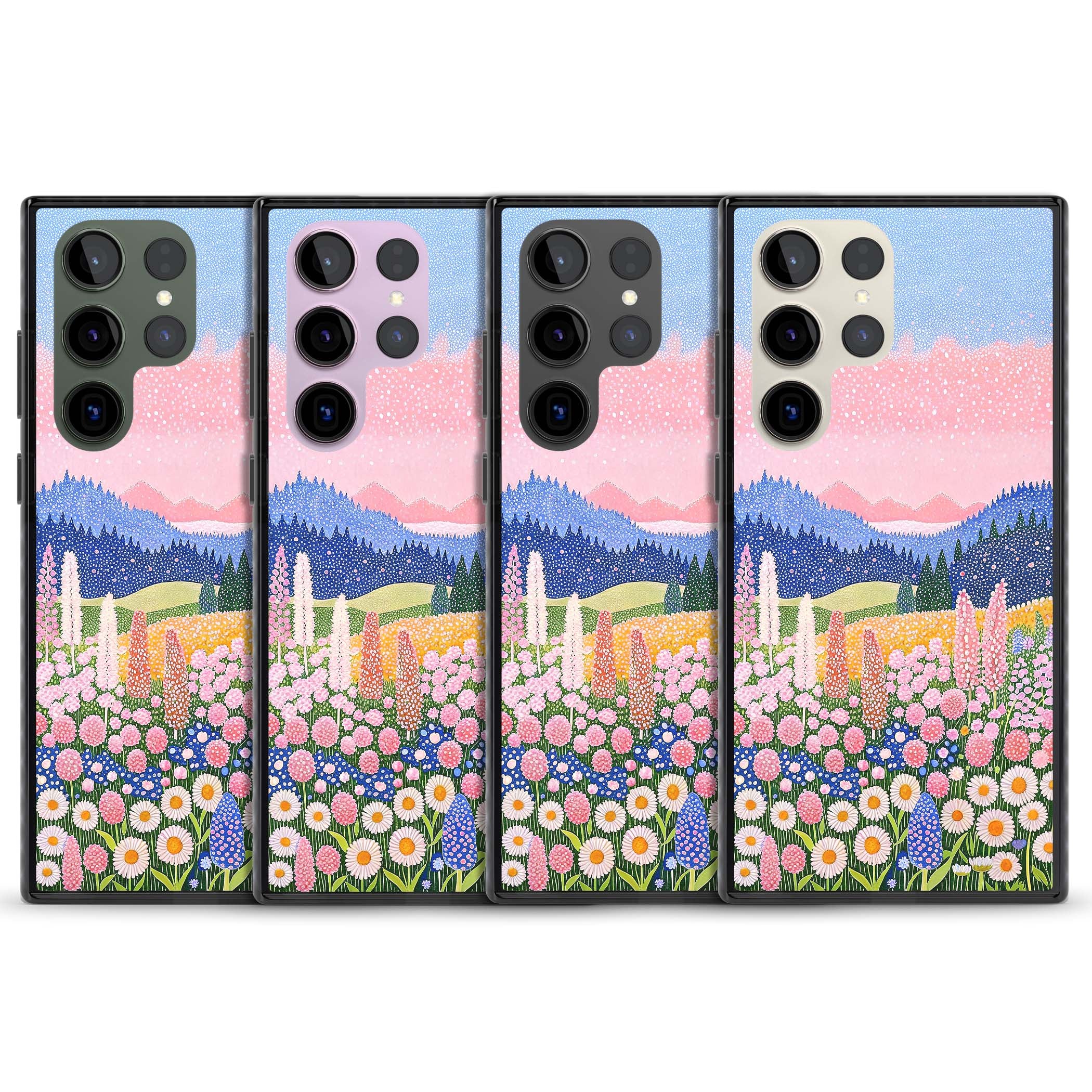 Valley Horizon cottagecore iPhone case | Black Impact case for Samsung Galaxy S24 Ultra, Samsung Galaxy S23 Ultra, Samsung Galaxy S22 Ultra