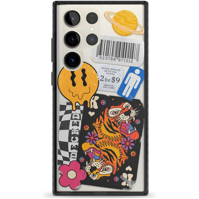 Electric Vibes Phone Case Samsung S22 Ultra / Black Impact Case,Samsung S23 Ultra / Black Impact Case Blanc Space