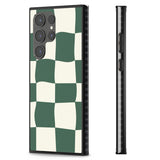 Green & Cream Wavy Check Impact Phone Case for Samsung Galaxy S24 Ultra , Samsung Galaxy S23 Ultra, Samsung Galaxy S22 Ultra