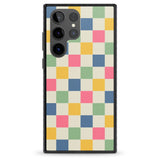 Pastel Multicolor Checkered Impact Phone Case for Samsung Galaxy S24 Ultra , Samsung Galaxy S23 Ultra, Samsung Galaxy S22 Ultra