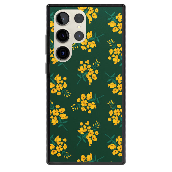 Yellow Wildflowers on Green