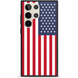 American Flag Phone Case Samsung S22 Ultra / Black Impact Case,Samsung S23 Ultra / Black Impact Case Blanc Space