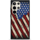 Distressed US Flag Phone Case Samsung S22 Ultra / Black Impact Case,Samsung S23 Ultra / Black Impact Case Blanc Space