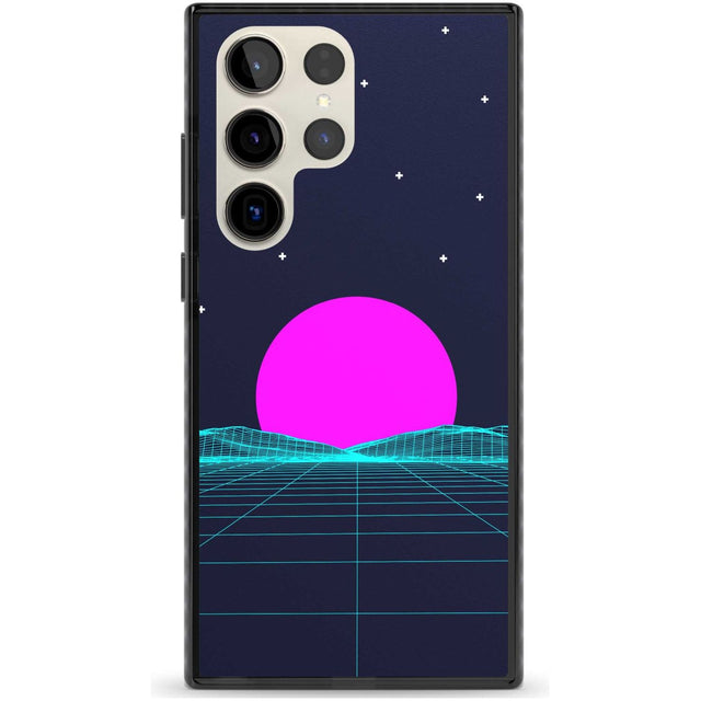 Miami Sunset Vaporwave Phone Case Samsung S22 Ultra / Black Impact Case,Samsung S23 Ultra / Black Impact Case Blanc Space