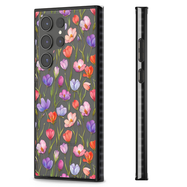 Red, Pink & Purple Flowers Impact Phone Case for Samsung Galaxy S24 Ultra , Samsung Galaxy S23 Ultra, Samsung Galaxy S22 Ultra