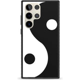 Large Yin Yang Phone Case Samsung S22 Ultra / Black Impact Case,Samsung S23 Ultra / Black Impact Case Blanc Space