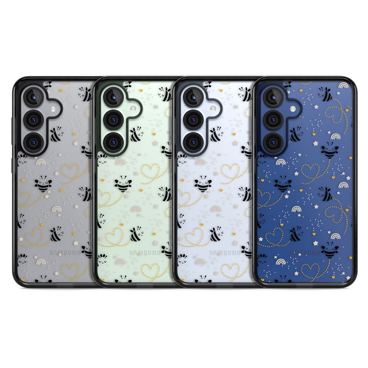 Sweet as Honey Patterns: Bees & Hearts (Clear)