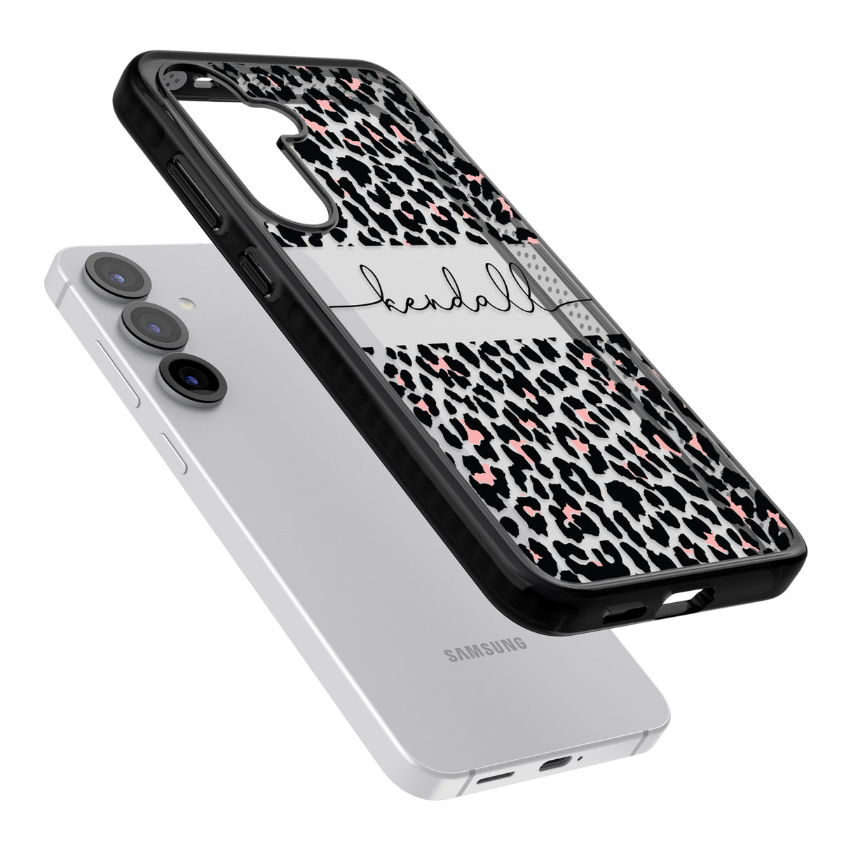Personalised Pink & Cursive Leopard Spots