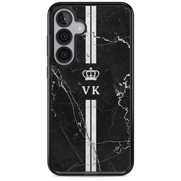 Personalised Black Marble Stripe Initials