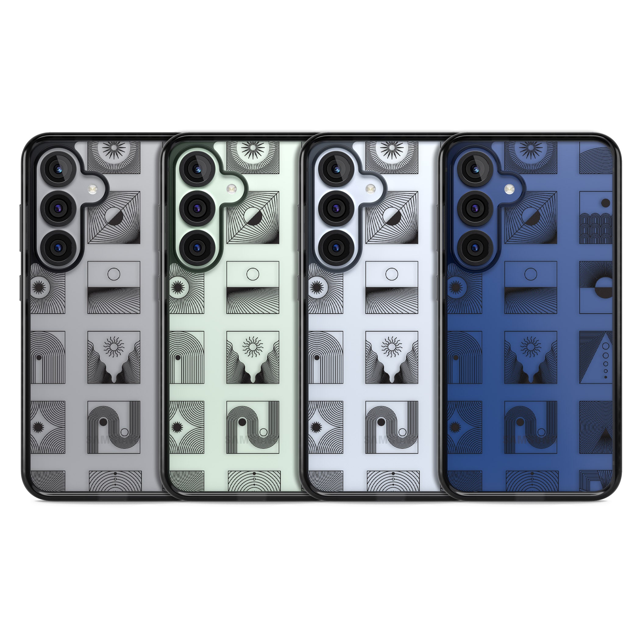 Geometric Pattern Trio: Artistic Blend