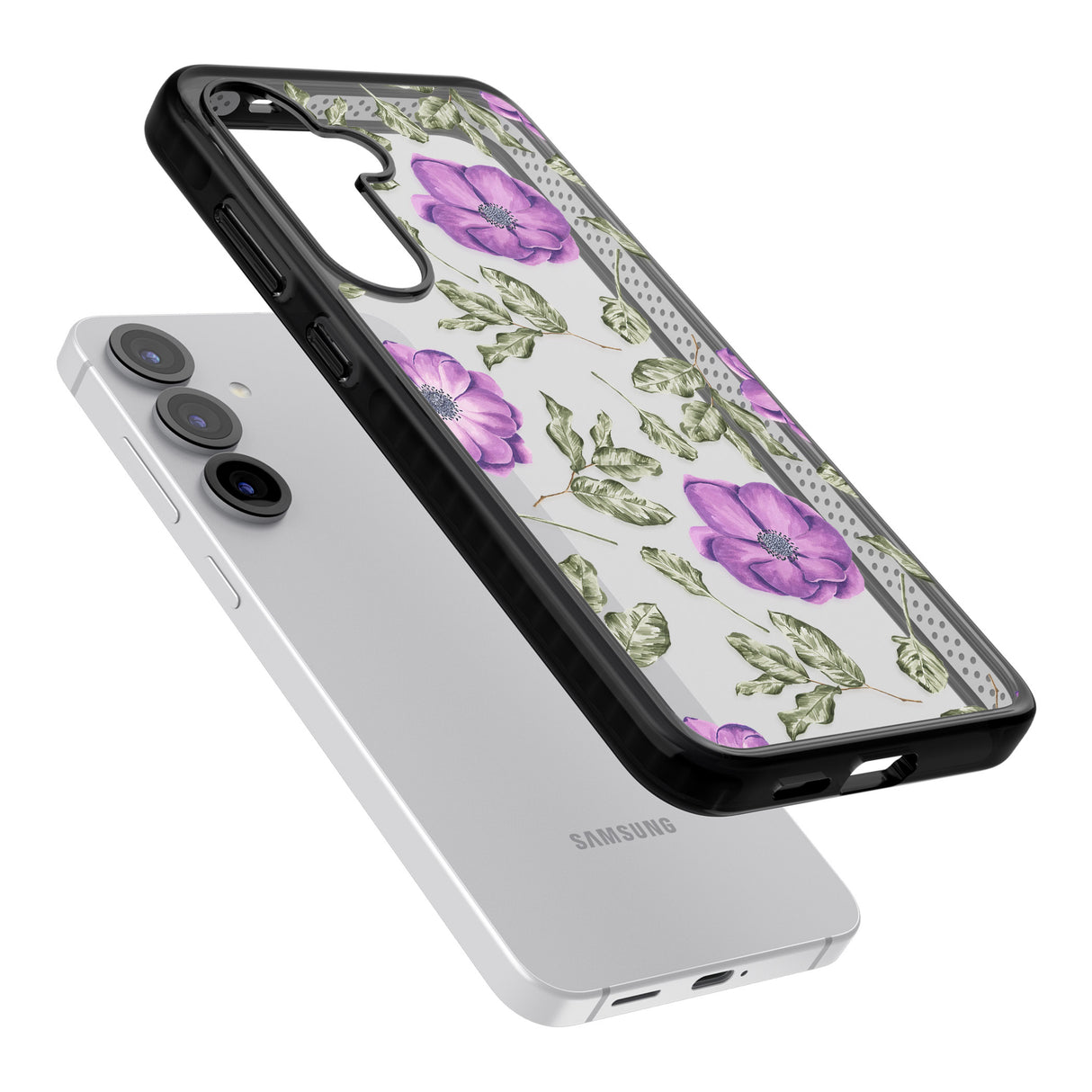 Purple Blossoms Transparent Floral